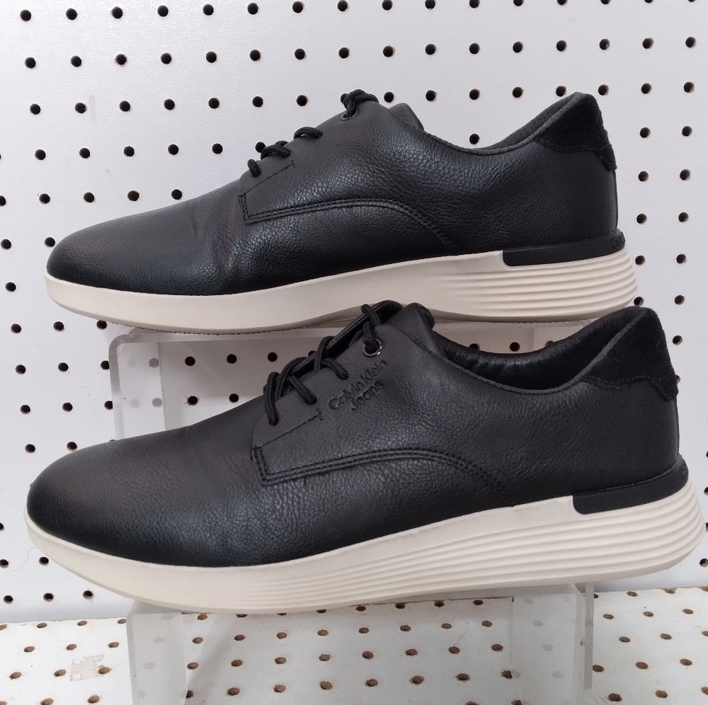 Calvin Klein | Black Shoes Sneakers | Men's Comfort Footbed Lace-up 9.5 US